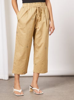CORD Embroidered Top and Pants Set Beige  - Image 4