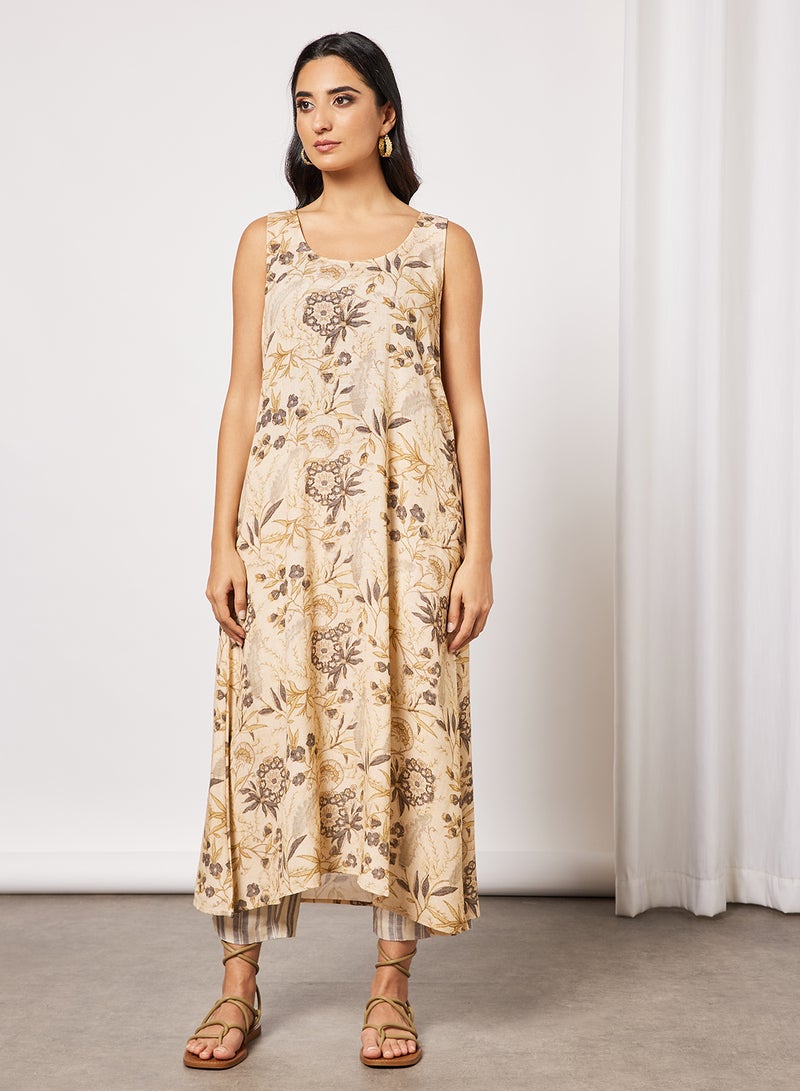 CORD Embroidered Kurta and Pants Set (Set of 3) Blush - Image 3