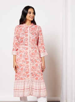 Floral Print Kurta Pink