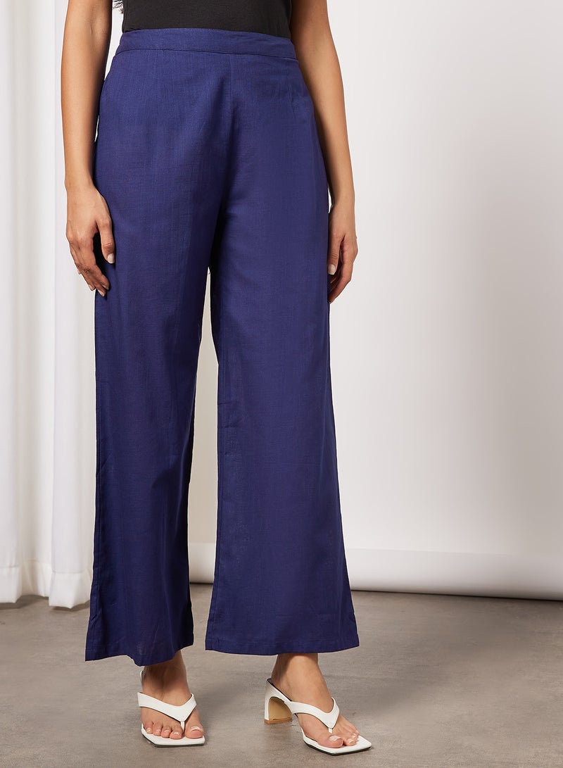 AKS - Striped A-Line Kurta and Pants Set Blue - Image 1