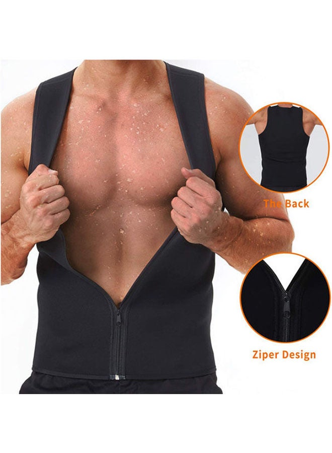 Generic GKVK Men Waist Trainer Vest for Weightloss Hot Neoprene Corset Body Shaper Zipper Sauna Tank Top Workout Shirt  - Image 2