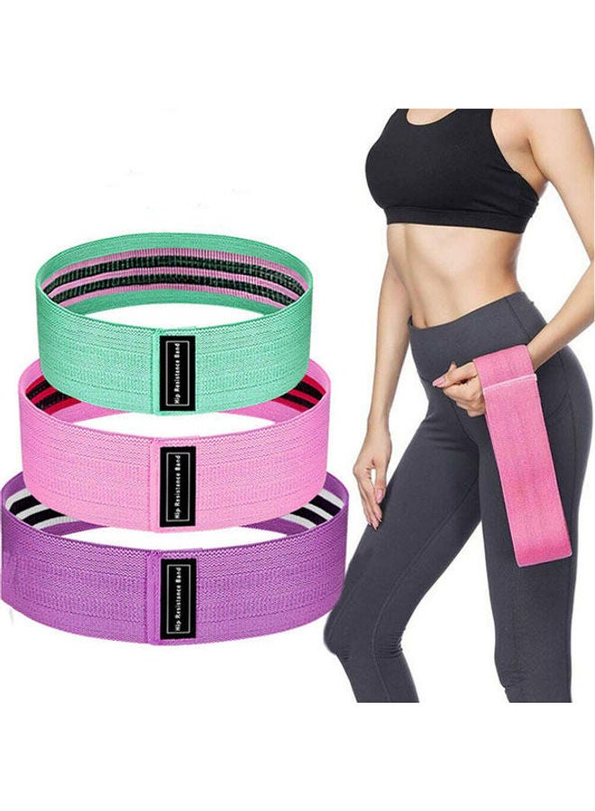 Generic Sport Resistance Bands For Legs And Butt Workout Loops Exercise Booty Hip Anti Slip Elastic Bands - 3 Set  - Image 1