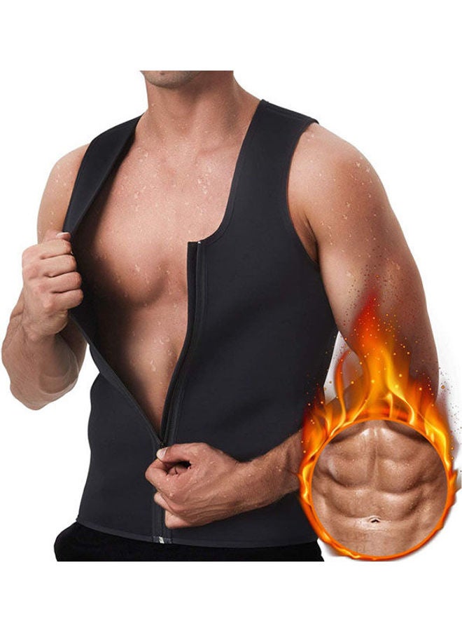 Generic GKVK Men Waist Trainer Vest for Weightloss Hot Neoprene Corset Body Shaper Zipper Sauna Tank Top Workout Shirt  - Image 1