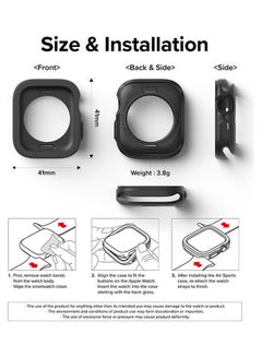 Ringke Air Sports Compaitable With Apple Watch 7/SE/7/ 6/5/4 (41mm) Case, Rugged TPU Raised Bezel Protective Button Cover Dark Grey  - Image 5