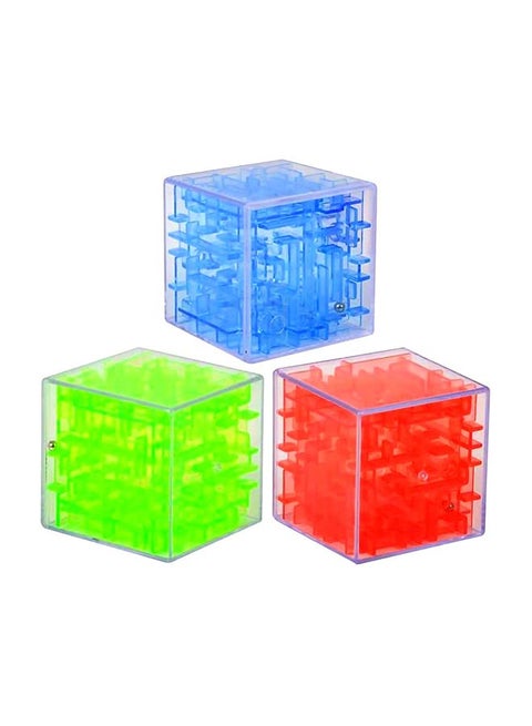 Set Of 3 Puzzle Maze Cube Game For Kids 2.3 X6.5 X2.8inch