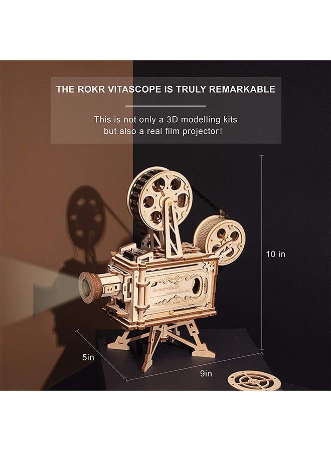 ROKR - 3D Wooden Puzzle Diy Model Building Kit - Vitascope Mechanical Craft Kit 2.2 X12.6 X9.3inch - Image 1