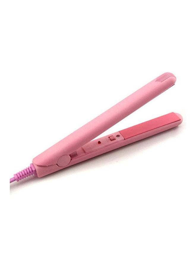Generic Travel Mini Hair Flat Iron Ceramic Plate Hair Straightener Pink  - Image 2
