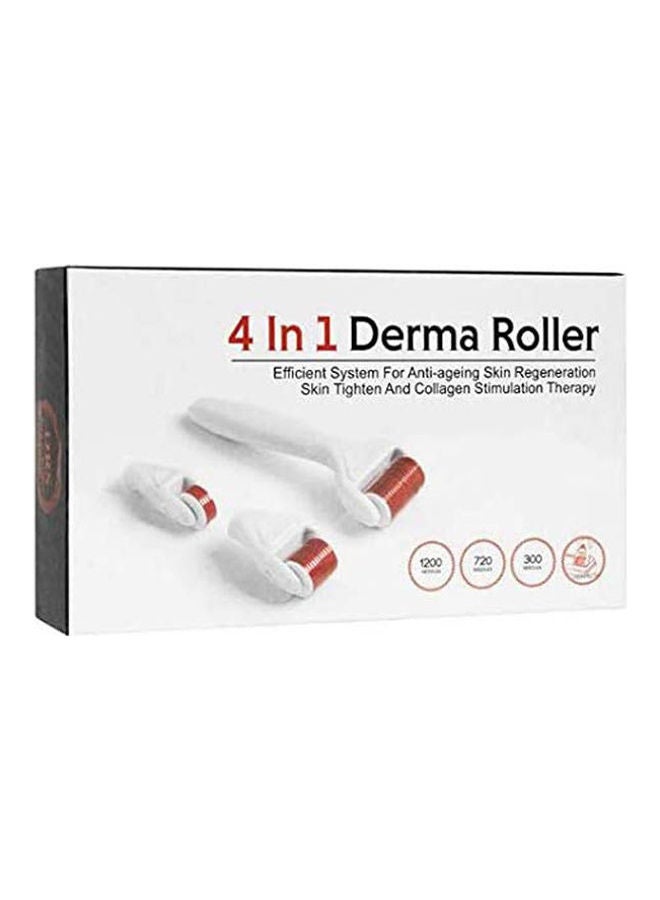 Derma Roller - 4 In 1 Set 0.5Mm 1.0Mm 1.5Mm Titanium Micro Needles With Travel Case White 19.8 x 10.4 x 4.4cm - Image 1