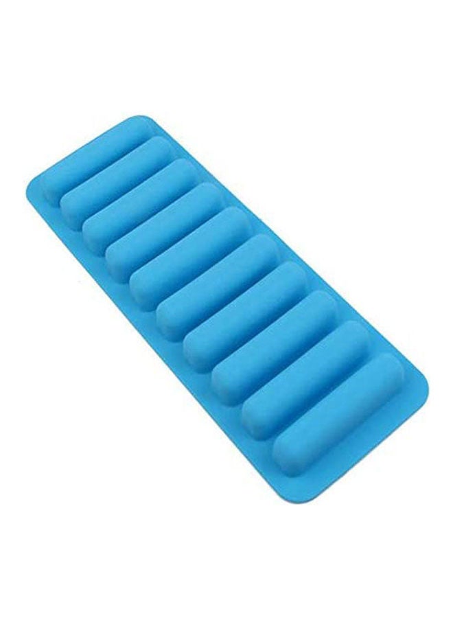 10 Grids Cylinder Silicone Ice Cube Tray Mold Jelly Chocolate Mold Maker Blue - Image 1