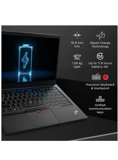 لينوفو لابتوب ثينك باد E15 Gen2 بشاشة مقاس 15.6 بوصة ومعالج كور i7-1165G7/ذاكرة رام 8 جيجابايت/محرك أقراص SSD سعة 512 جيجابايت/بطاقة رسومات إنتل أيريس Xe/إصدار عالمي أسود  - Image 3