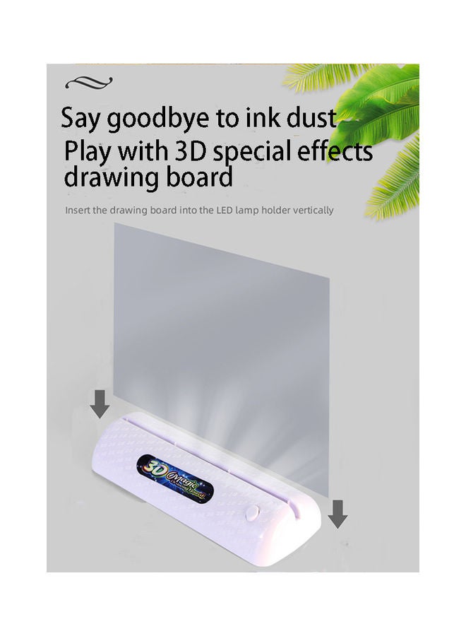 YelaJoy - Kids 3D Drawing Board with Light Up Glow Draw Sketch Pad for Art Write Learning Educational Toys 24.5 x 19cm - Image 1