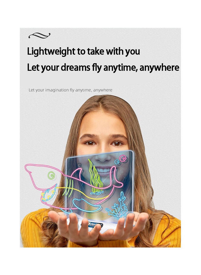 YelaJoy - Kids 3D Drawing Board with Light Up Glow Draw Sketch Pad for Art Write Learning Educational Toys 24.5 x 19cm - Image 1