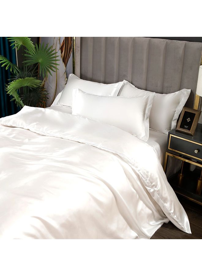 شاربدو طقم غطاء لحاف مكون من 4 قطع بوليستر أبيض 220x240سم - Image 5