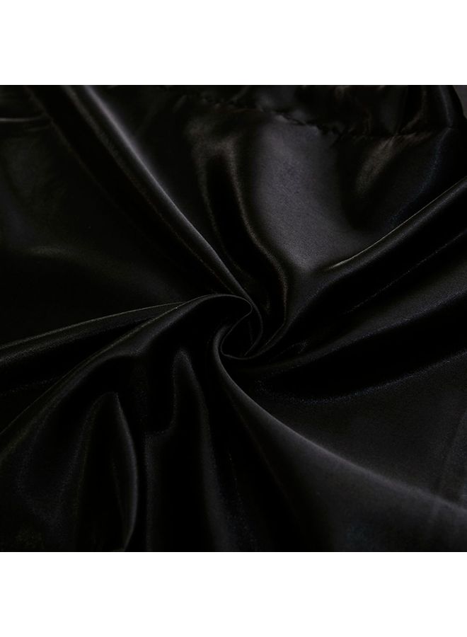 Sharpdo - 4-Piece Duvet Cover Set Polyester Black 220x240cm - Image 1
