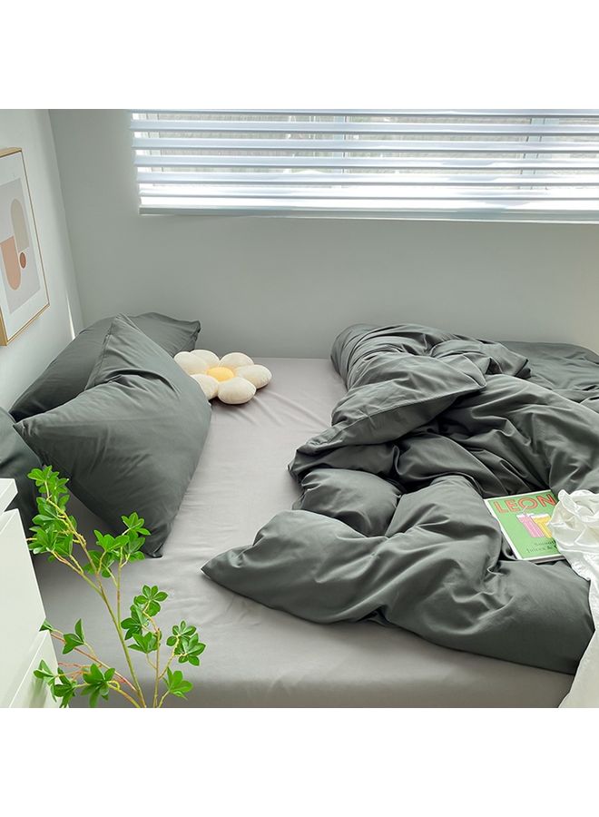 Sharpdo 4-Piece Quilt Cover Set Polyester Green 200x230cm  - Image 2