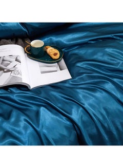Sharpdo 4-Piece Duvet Cover Set Polyester Blue 220x240cm  - Image 2