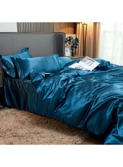 Sharpdo 4-Piece Duvet Cover Set Polyester Blue 220x240cm  - Image 3