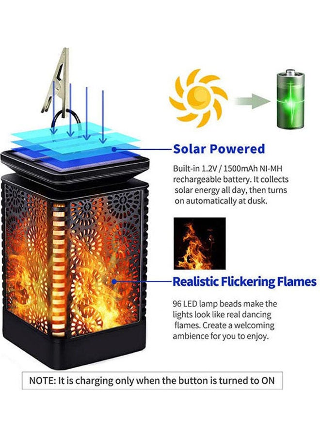 Solar Burner Garden And Houses Flashlight Black 9x9x17cm - Image 2