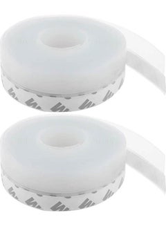 Generic 2 Rolls Weather Stripping Silicone Door Bottom Seal Strip Tape Stopper Strong Self Adhesive Door Strip Seal Tape Waterproof Windproof Dust-Proof Tape for Doors Window White 2.5 x 500cm  - Image 1