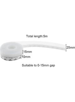 Generic 2 Rolls Weather Stripping Silicone Door Bottom Seal Strip Tape Stopper Strong Self Adhesive Door Strip Seal Tape Waterproof Windproof Dust-Proof Tape for Doors Window White 2.5 x 500cm  - Image 2