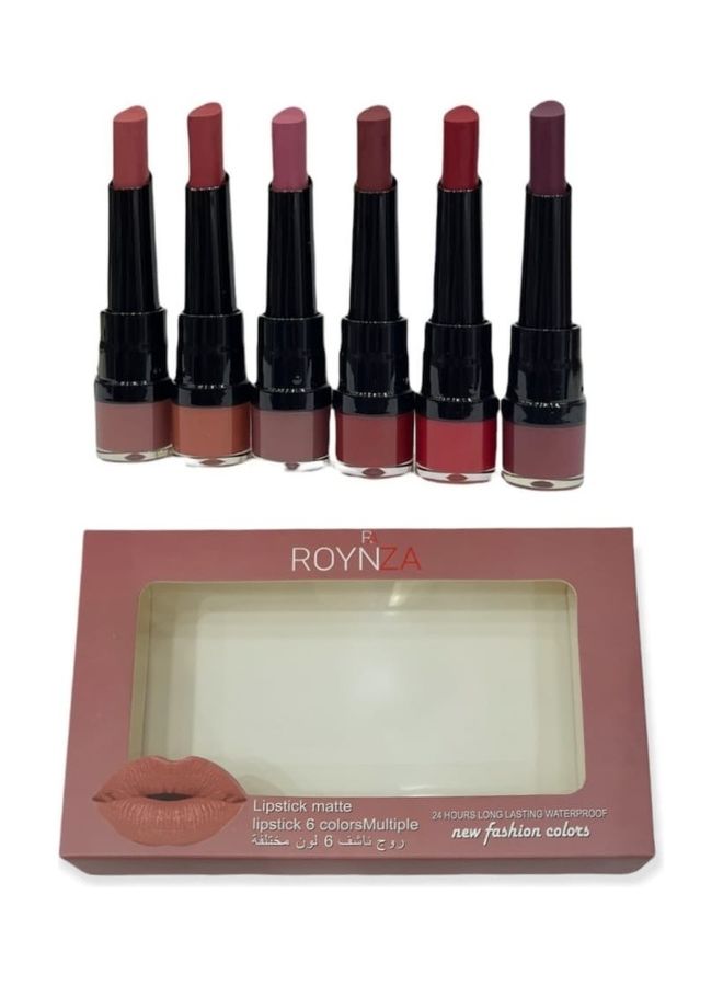 روينزا مجموعة 6 قطع لأحمر شفاه غير لامع متعدد الألوان - Image 2