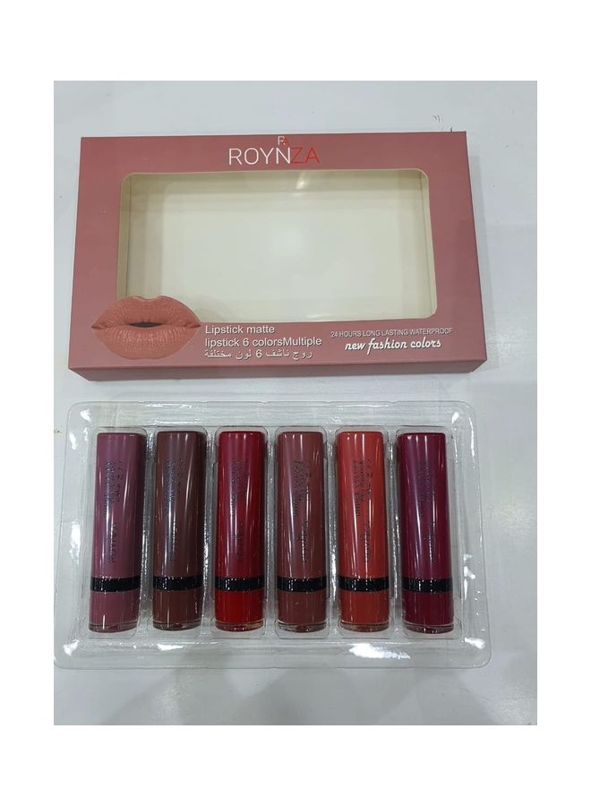 روينزا مجموعة 6 قطع لأحمر شفاه غير لامع متعدد الألوان - Image 3