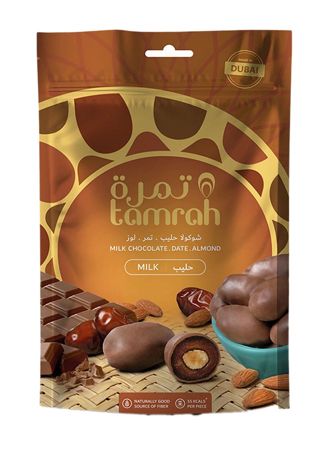 تمرة تمر محشو باللوز ومغطى بشوكولاتة الحليب 100جرام - Image 1