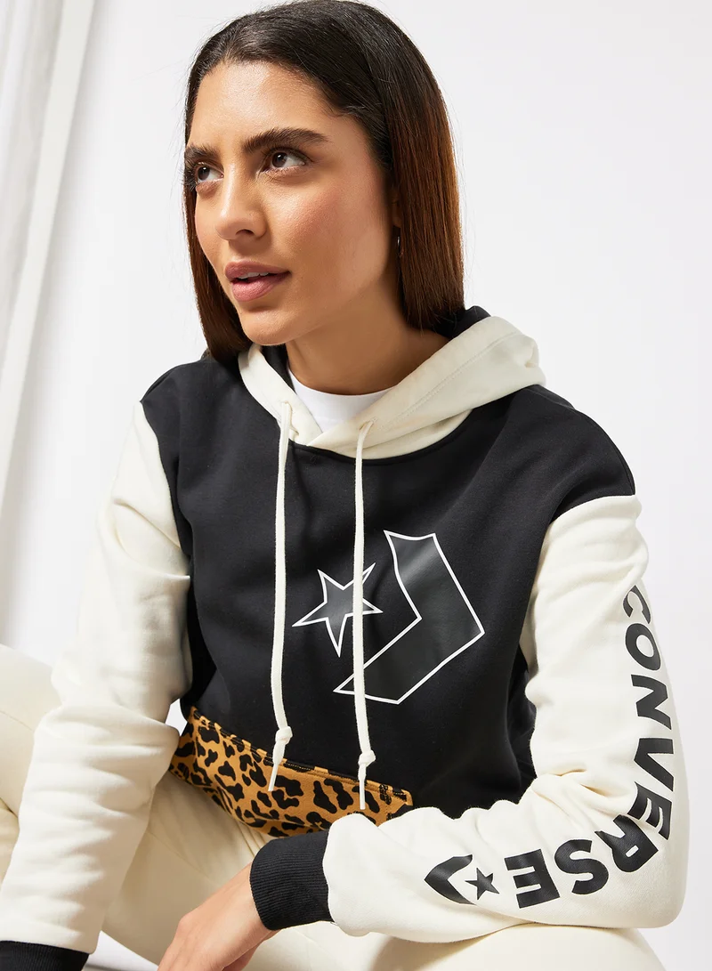 كونفرس Leopard Pocket Hoodie Black