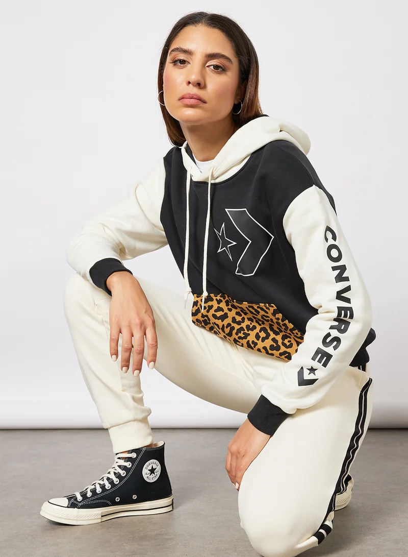 كونفرس Leopard Pocket Hoodie Black