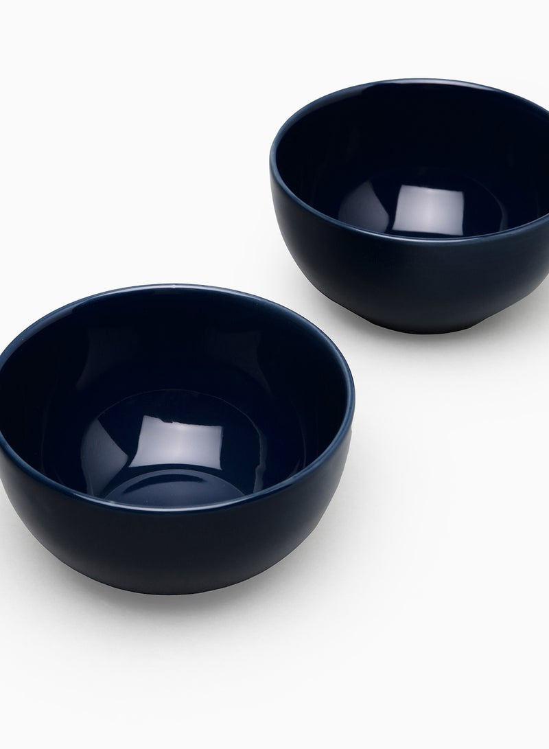 Noon East 4 Piece Stoneware Bowl Set For Everyday Use - For Soup, Salad, Dessert - Bowl Set - Soup Set - Bowls - Soup Dishes - Salad Bowl - Serves 4 - Dark Blue Dark Blue 5.5inch  - Image 3