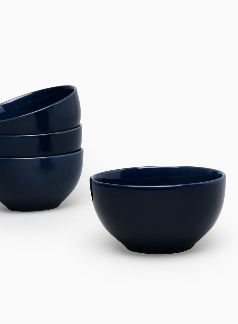 Noon East 4 Piece Stoneware Bowl Set For Everyday Use - For Soup, Salad, Dessert - Bowl Set - Soup Set - Bowls - Soup Dishes - Salad Bowl - Serves 4 - Dark Blue Dark Blue 5.5inch  - Image 4
