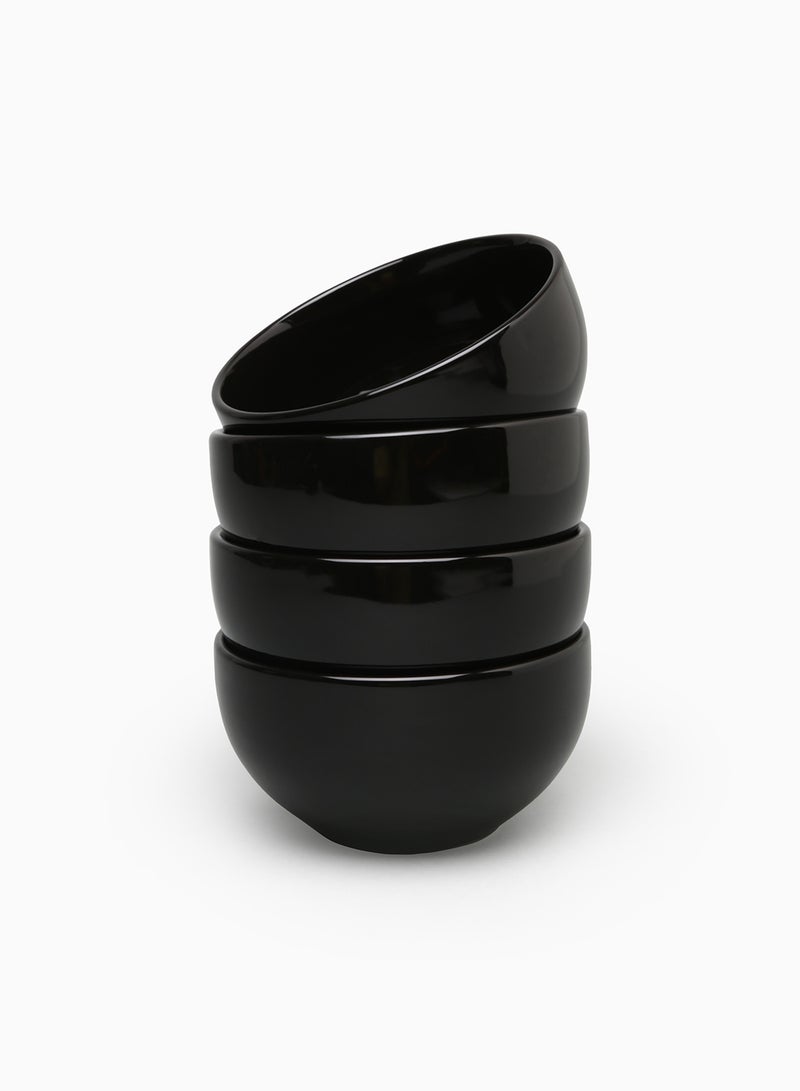 Noon East 4 Piece Stoneware Bowl Set For Everyday Use - For Soup, Salad, Dessert - Bowl Set - Soup Set - Bowls - Soup Dishes - Salad Bowl - Serves 4 - Black/Brown Black/Brown 5.5inch  - Image 1