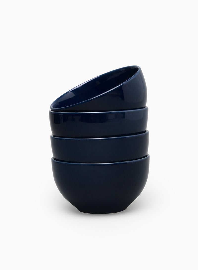 Noon East 4 Piece Stoneware Bowl Set For Everyday Use - For Soup, Salad, Dessert - Bowl Set - Soup Set - Bowls - Soup Dishes - Salad Bowl - Serves 4 - Dark Blue Dark Blue 5.5inch  - Image 1