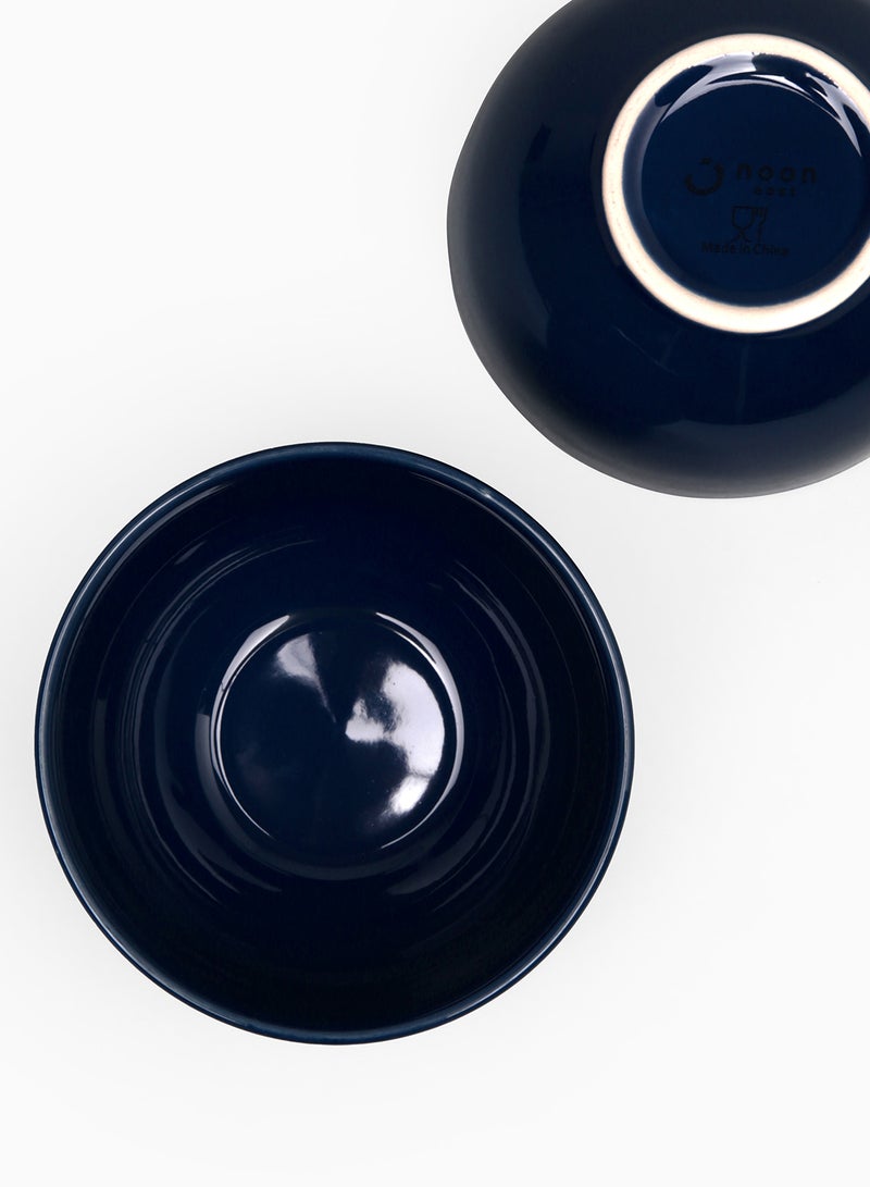 Noon East 4 Piece Stoneware Bowl Set For Everyday Use - For Soup, Salad, Dessert - Bowl Set - Soup Set - Bowls - Soup Dishes - Salad Bowl - Serves 4 - Dark Blue Dark Blue 5.5inch  - Image 5