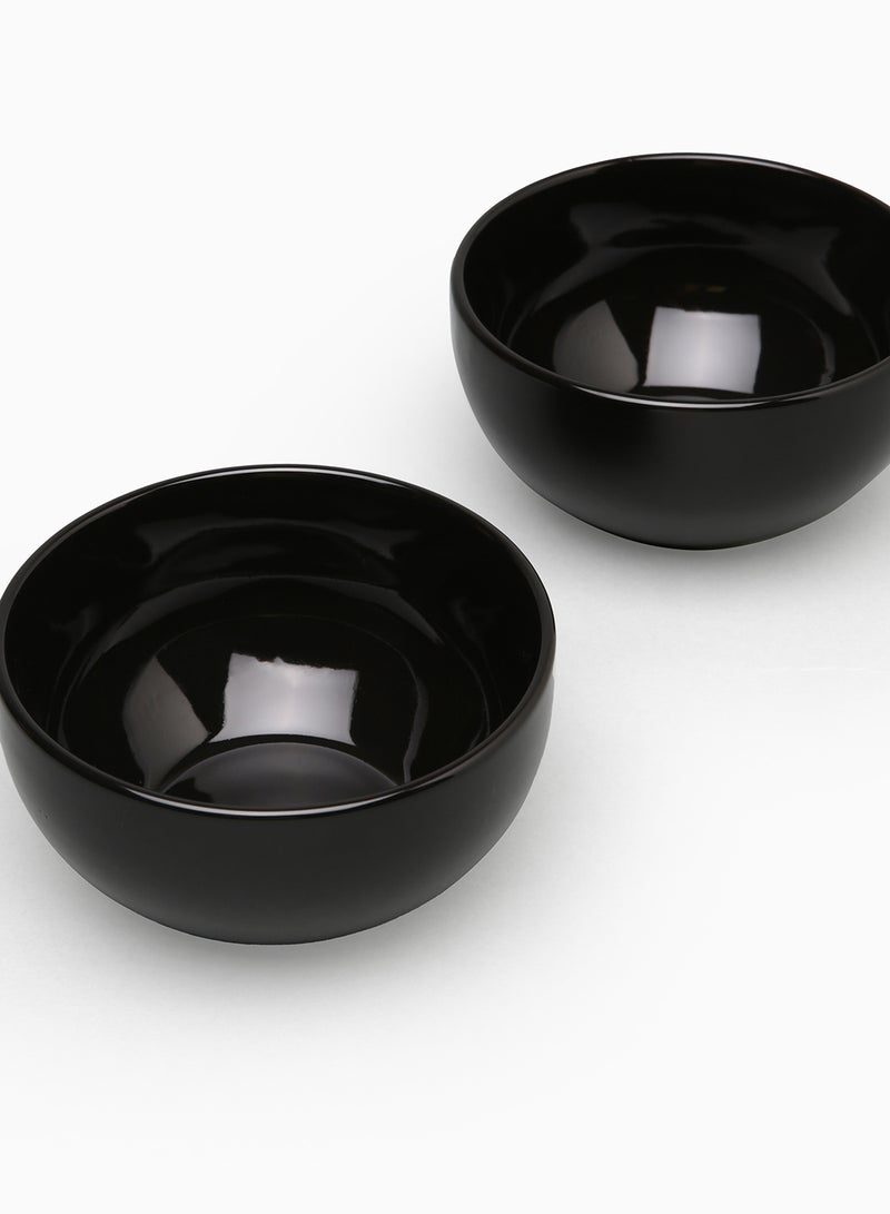 Noon East 4 Piece Stoneware Bowl Set For Everyday Use - For Soup, Salad, Dessert - Bowl Set - Soup Set - Bowls - Soup Dishes - Salad Bowl - Serves 4 - Black/Brown Black/Brown 5.5inch  - Image 3