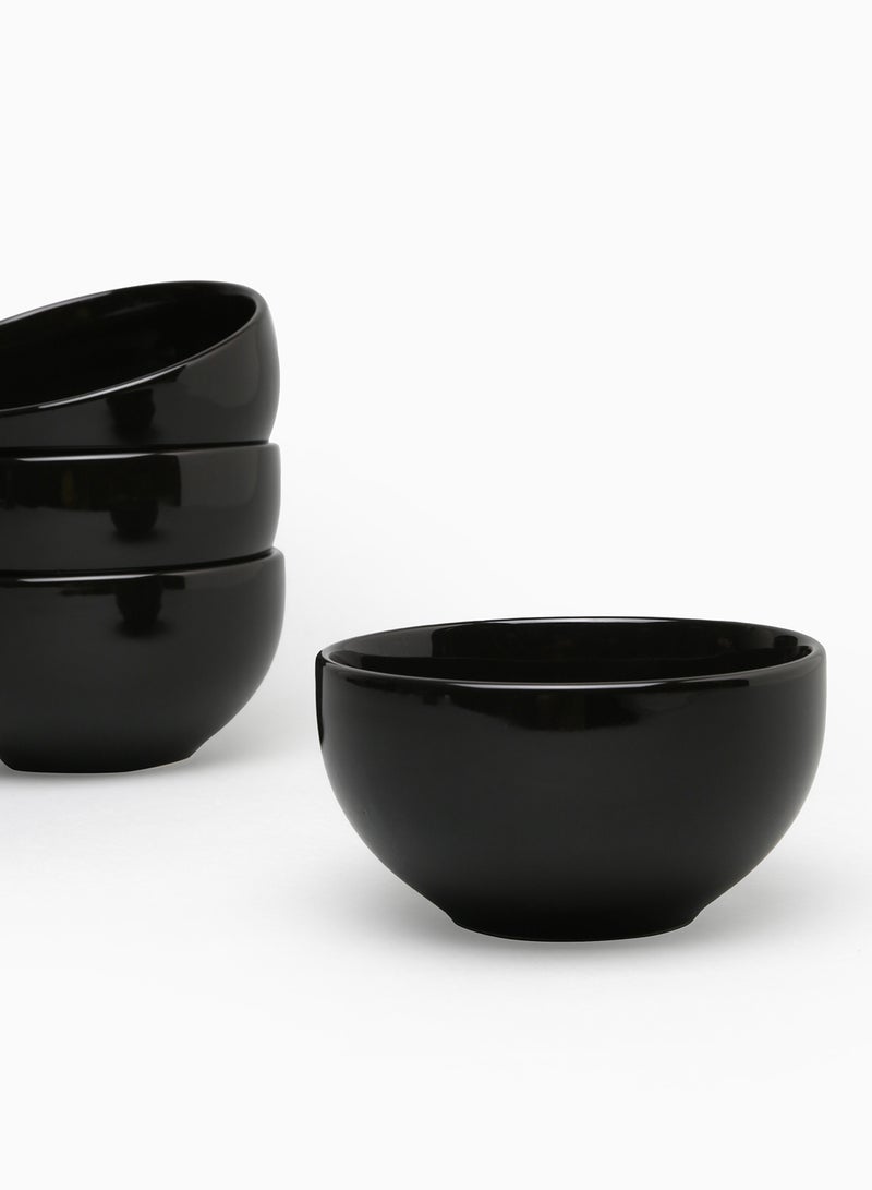 Noon East 4 Piece Stoneware Bowl Set For Everyday Use - For Soup, Salad, Dessert - Bowl Set - Soup Set - Bowls - Soup Dishes - Salad Bowl - Serves 4 - Black/Brown Black/Brown 5.5inch  - Image 4