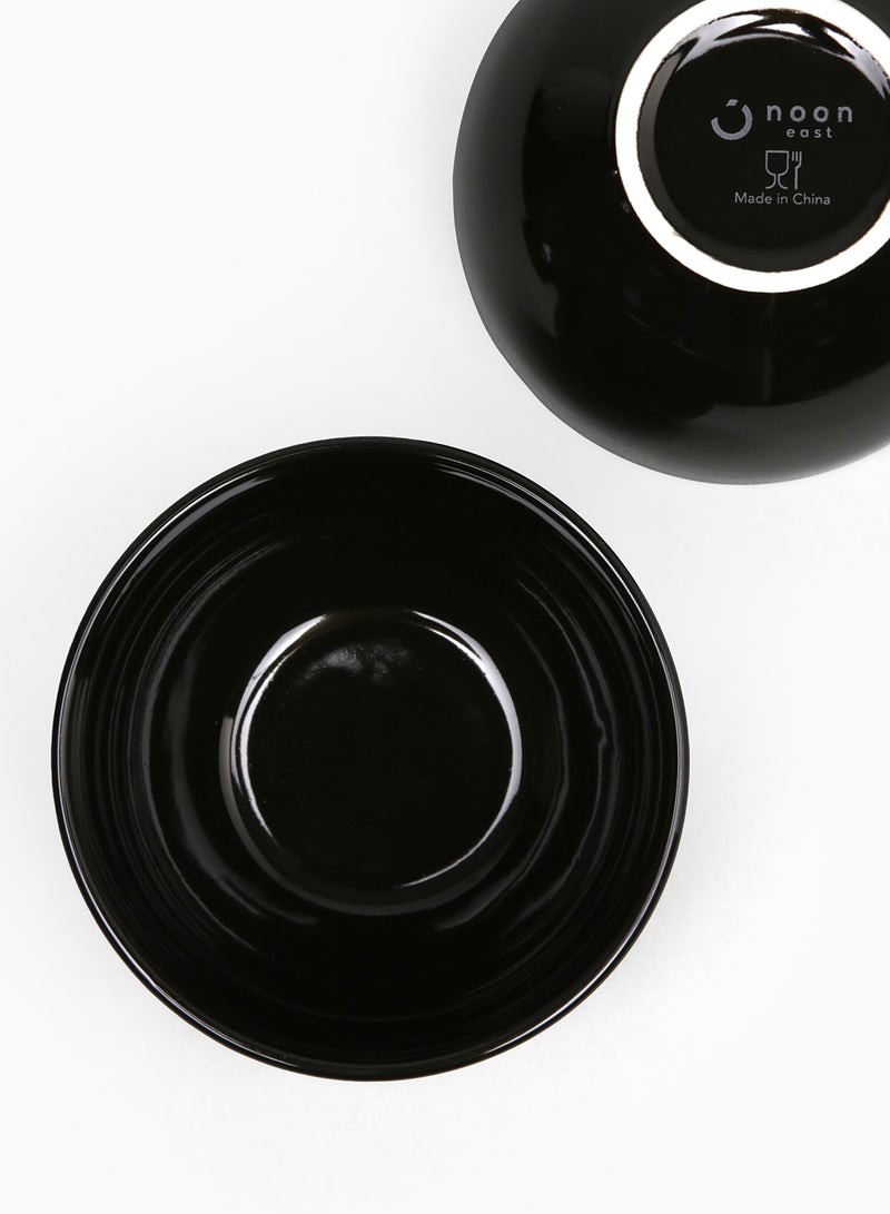 Noon East 4 Piece Stoneware Bowl Set For Everyday Use - For Soup, Salad, Dessert - Bowl Set - Soup Set - Bowls - Soup Dishes - Salad Bowl - Serves 4 - Black/Brown Black/Brown 5.5inch  - Image 5