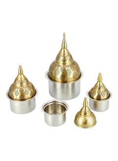 La Mesa 9 Piece Tray Set With Pots Gold 67x23cm  - Image 3