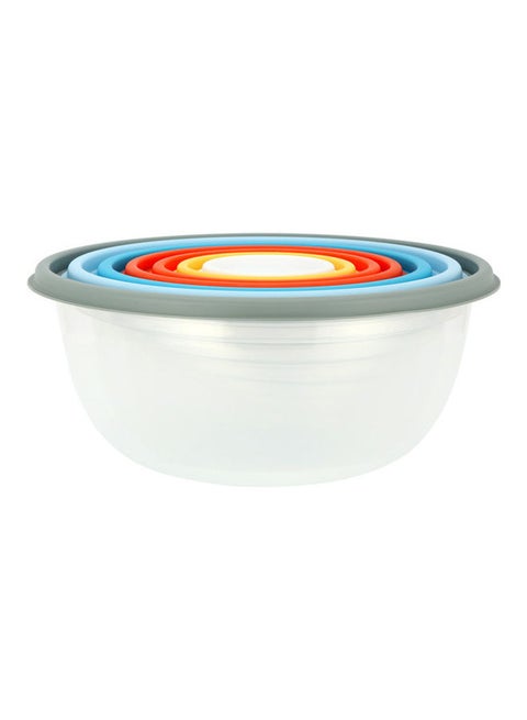 7 Piece Round Food Storage Set with Lids Multicolour 5000ml
