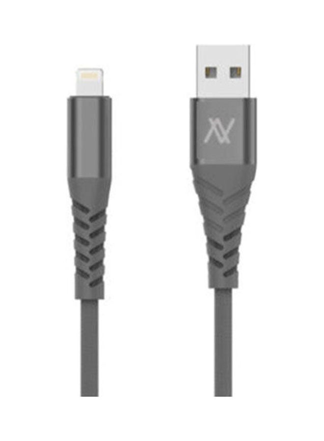 LAVVENTO Mfi Lightning Sync And Charging Cable Black-Silver 