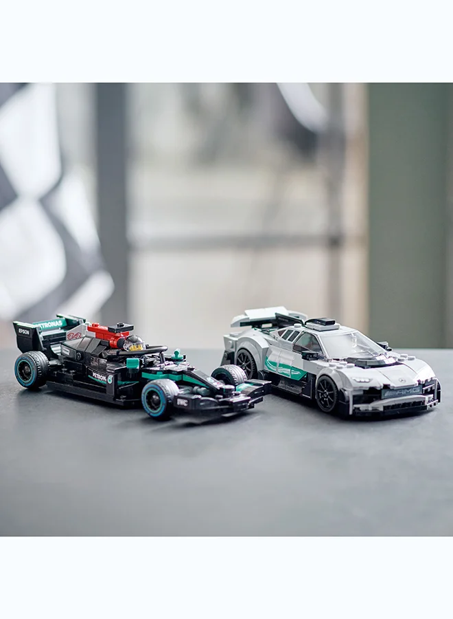 ليغو Speed Champions Mercedes-Amg F1 W12 E Performance & Mercedes-Amg Project One Model Building Kit; 2 Collectible Toy Race Cars With Driver Minifigures, For Kids And Car Fans Aged 9+ (564 Pieces) 76909