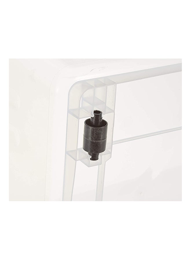 Cosmoplast - 55L Clear Plastic Storage Box With Wheels & Lockable Lid (34.5x58.5x42.5cm)- Off White Off White 34.5x58.5x42.5cm - Image 1