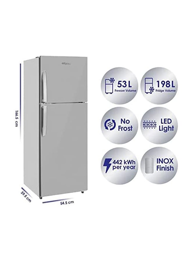 SUPER GENERAL 9 ft. No Frost Refrigerator, Two Doors KSGR360I Silver  - Image 3