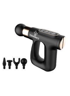 3 In 1 Portable Mini Deep Tissue PercussionHot CompressPulsed Massage Gun With 4 Heads For BackShoulderLegThighNeckArmCalf Muscles For Male And Female Athletes Black - v1646804419/N52351477A_1