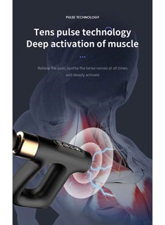 3 In 1 Portable Mini Deep Tissue PercussionHot CompressPulsed Massage Gun With 4 Heads For BackShoulderLegThighNeckArmCalf Muscles For Male And Female Athletes Black - v1646804419/N52351477A_4