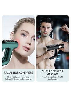 3 In 1 Portable Mini Deep Tissue PercussionHot CompressPulsed Massage Gun With 4 Heads For BackShoulderLegThighNeckArmCalf Muscles For Male And Female Athletes Black - v1646804419/N52351477A_7