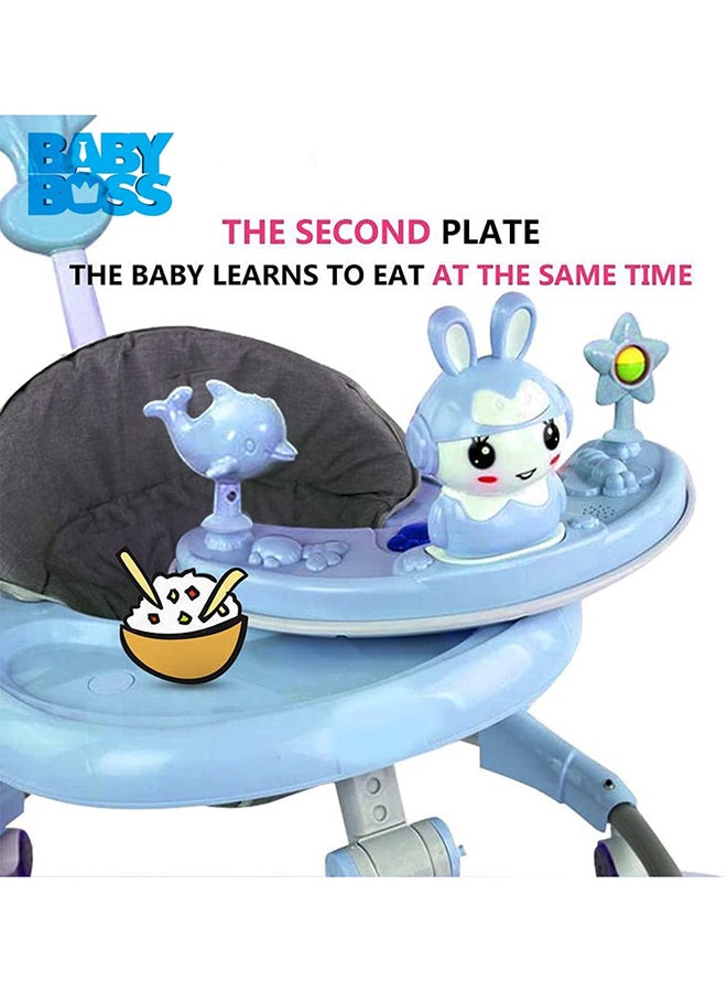 Cool Baby - Anti-Rollover Foldable Portable Smooth Cushioned Seat Unique Design Walker - Blue - Image 1