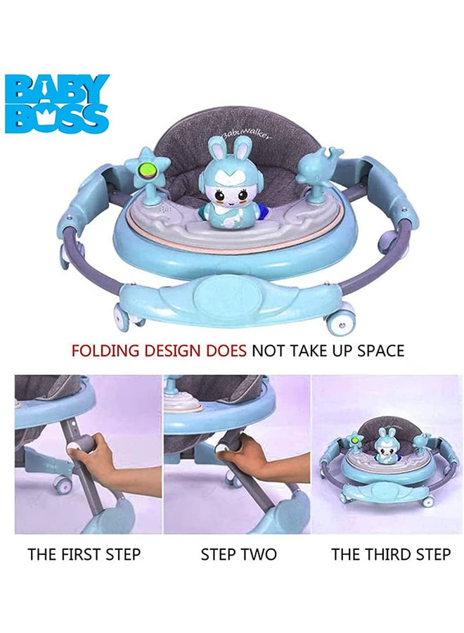 Anti-Rollover Foldable Portable Smooth Cushioned Seat Unique Design Walker - Blue - v1646809910/N36487775A_8