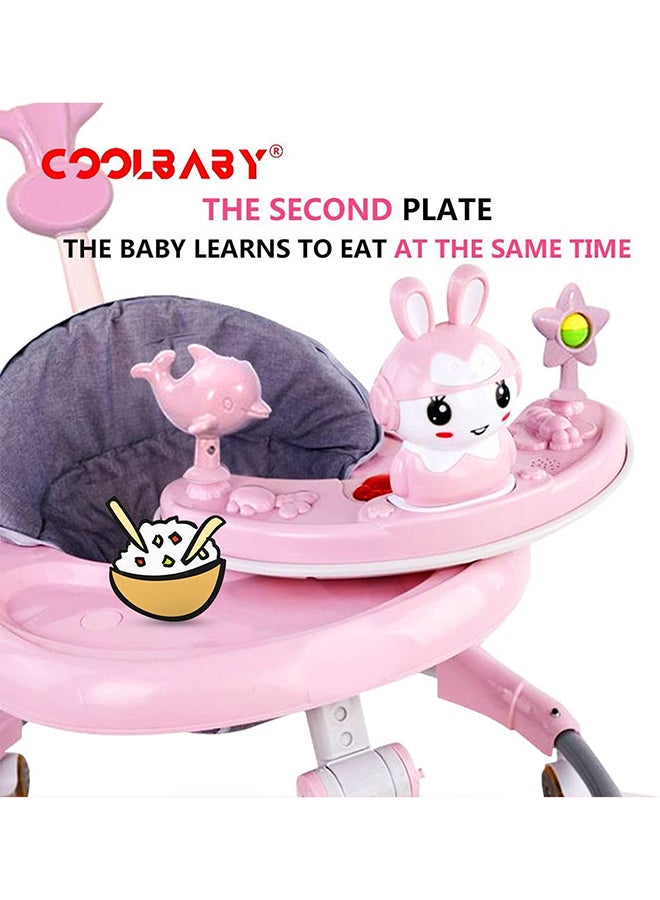 Cool Baby - 360 Degree Rotating Wheels Adjustable Baby Walker With Push Handle - Image 1