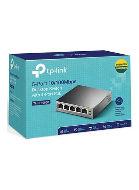 Switch Poe  5Port 10/100Mbps Unmanaged Desktop Silver